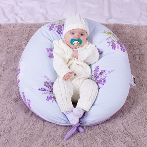 Подушка для вагітних та годування №8313 Print Line 17-0130 Lavender sea