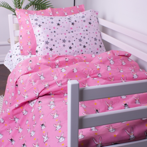 Комплект постельного белья Бязь Kids Time 17-0528 Bunnies pink