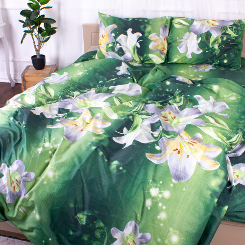 Комплект постельного белья Микрофибра принт 15-0610 Lilies - 2