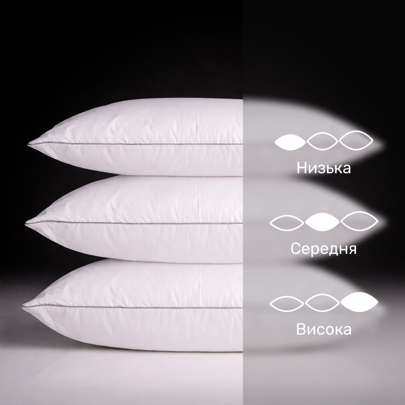 Подушка пуховая Silver Cloud №206 90% пух Premium / 10% перо сатин (низкая) - 3