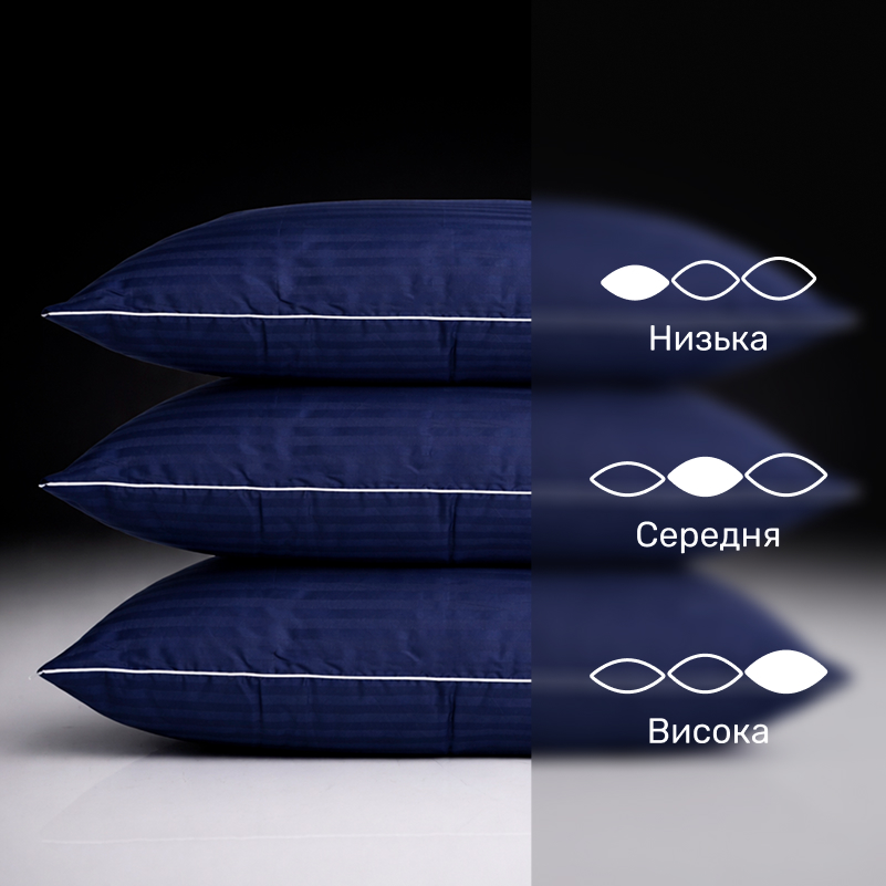 Подушка пуховая Extra Premium Valentino №103  90% серый пух Premium сатин (средняя) - 3