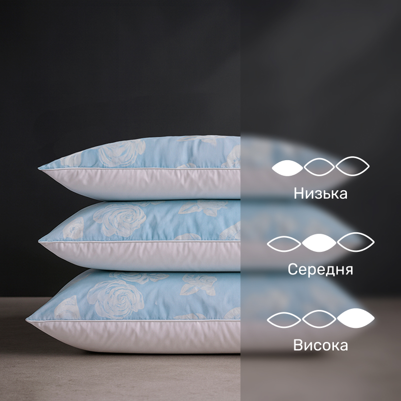 Подушка пуховая KARMEN №1805 "Bio-Blue" 90% Bio пух тик (упругая) - 3