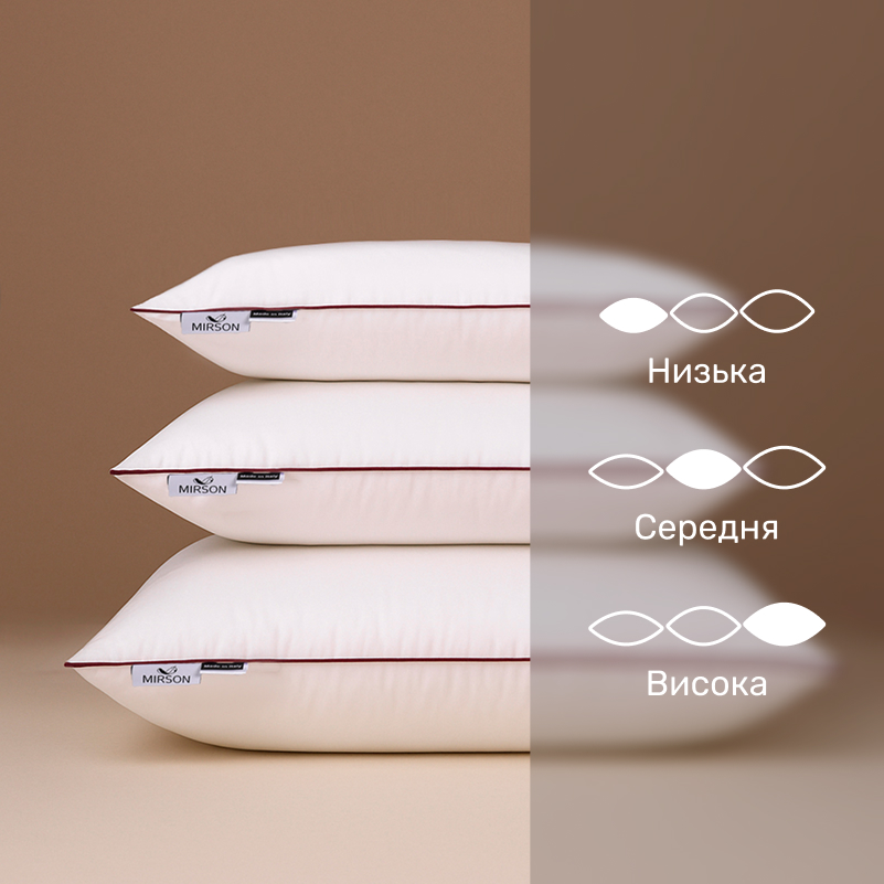 Подушка пуховая "3-ех камерная" Delicate Classic №2772 90% серый пух Premium / 10% перо тик (мягкая) - 3