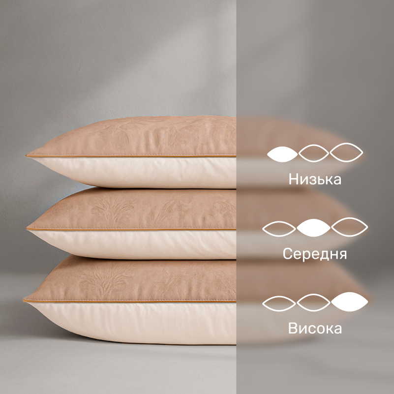 Подушка пуховая 90% серый пух Standart / 10% перо №15-07 Ferrero Gold (мягкая) - 3