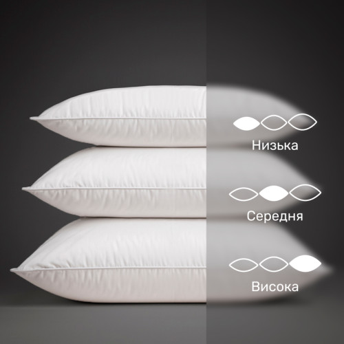 Подушка пухова Raffaello №101 90% сірий пух Standart / 10% перо тик  - 4