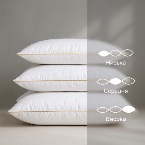 Подушка пухова Raffaello White №202 90% білий пух Premium / 10% перо тик (пружна) - 4