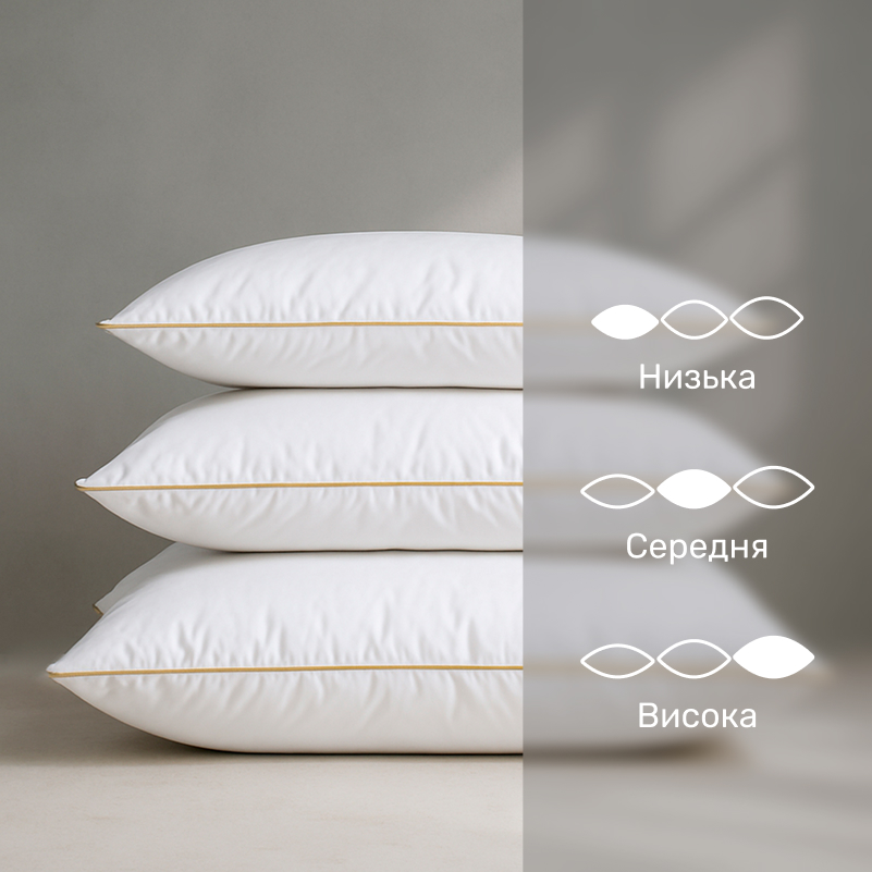 Подушка пуховая Raffaello White №201 90% белый пух Premium / 10% перо тик (средняя) - 3