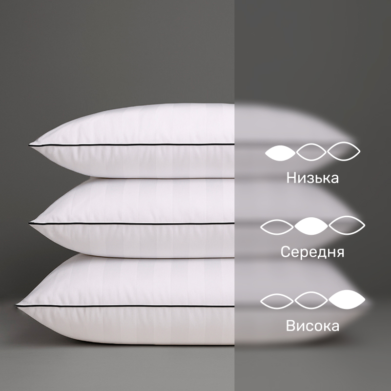 Подушка пуховая Extra Premium Royal №3050 90% белый пух Premium / 10% перо сатин (средняя) - 3