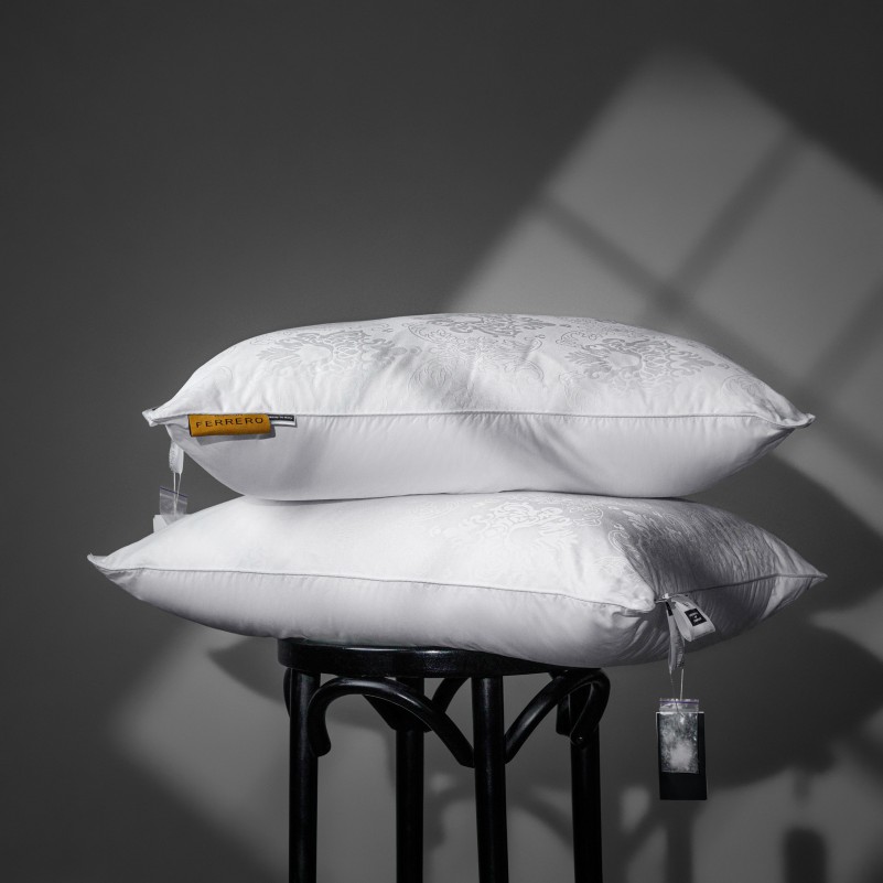 Подушка пухова 100% пух Premium class №15-02 Ferrero White (середня) - 7