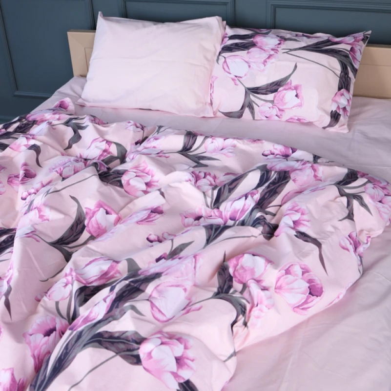 Простирадло Бязь 17-0744 Pink Tulips - 1