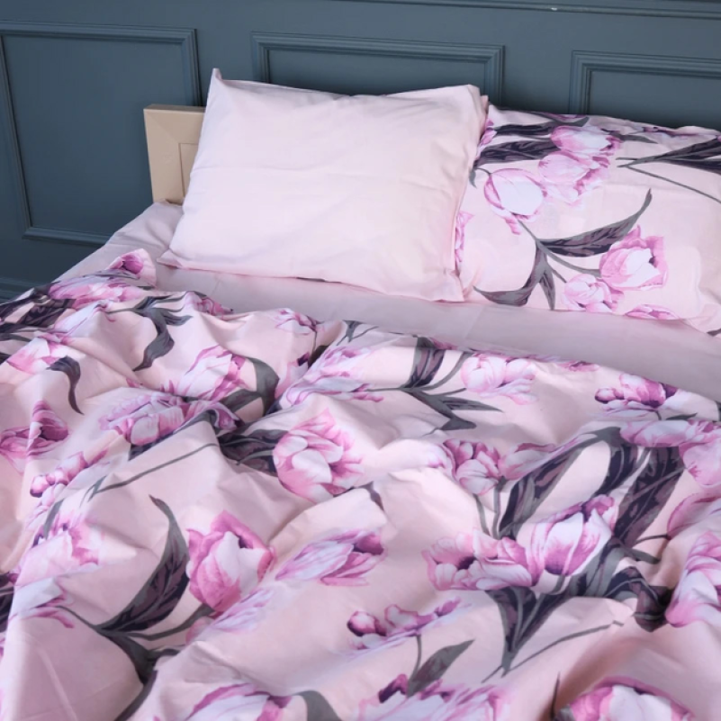 Простирадло Бязь 17-0744 Pink Tulips - 2