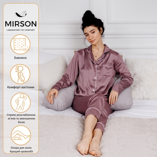 Подушка для вагітних та відпочинку Г-подібна №8412 16-5703 Light Gray EcoSilk Ranforce Elite - 2