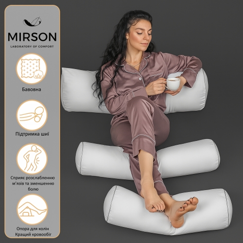 Подушка-валик №8105 Naturale Line 11-2107 White EcoSilk - 2
