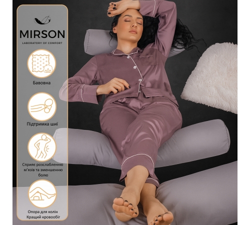 Подушка-валик №8106 Naturale Line 16-5703 Light Gray EcoSilk - 2