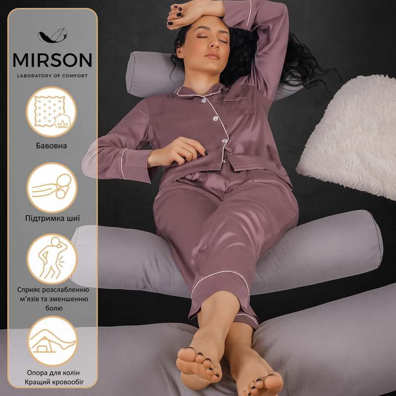 Подушка-валик №8106 Naturale Line 16-5703 Light Gray EcoSilk - 1