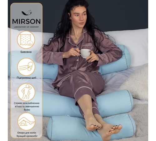 Подушка-валик №8109 Naturale Line 14-4121 Blanco EcoSilk - 2