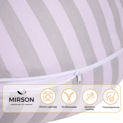 Подушка для беременных и кормления №5019 Color Line 17-0600 Stripe White Gray EcoSilk бязь - 2