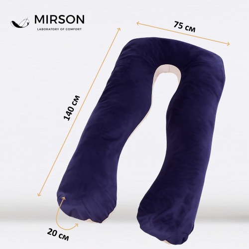 Подушка для вагітних та відпочинку U-подібна № 8022 Velvet Line "Ruellia" EcoSilk велюр - 3