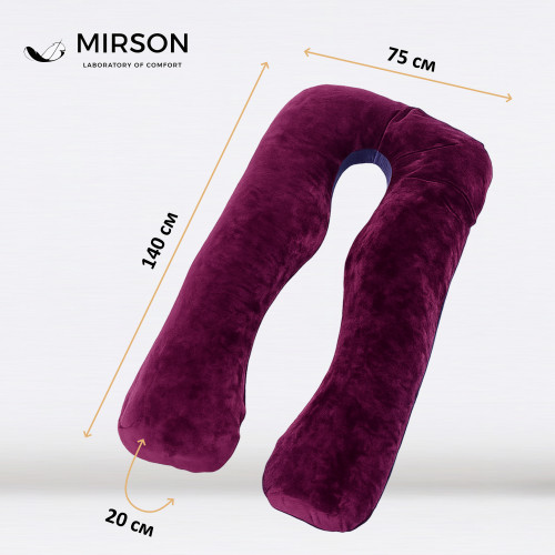 Подушка для вагітних та відпочинку U-подібна № 8023 Velvet Line "Primula" EcoSilk велюр - 3