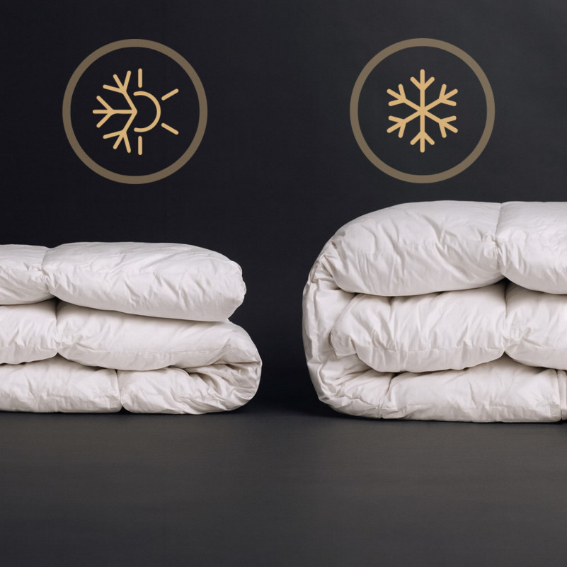 Ковдра пухова касетна Raffaello White №062 90% білий пух Standart / 10% перо тик Premium (зимова) - 3