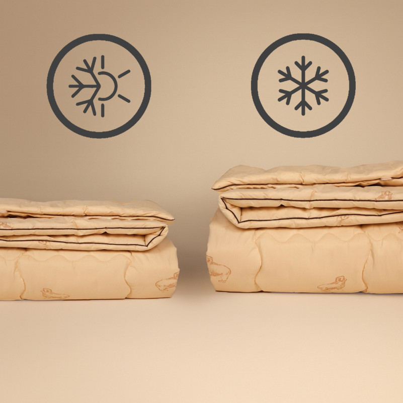 Одеяло шерстяное Hand Made Camel №175 шерсть тик (зима) - 3