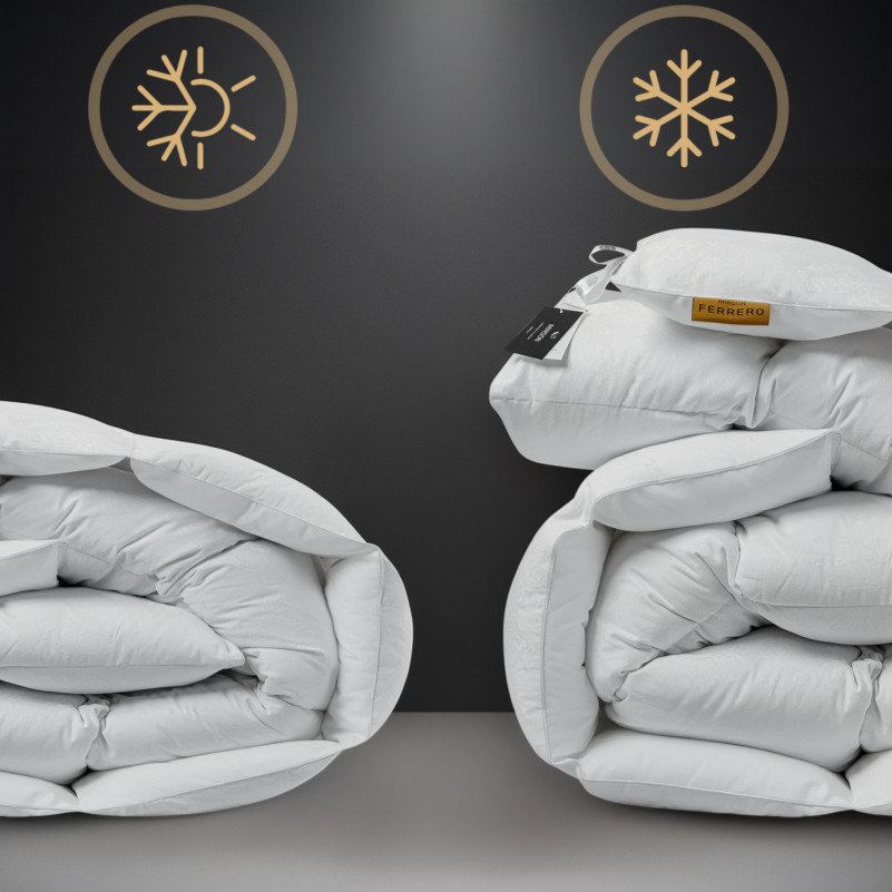 Одеяло пуховое 100% пух Premium class  №1501 Ferrero White (Деми) - 3