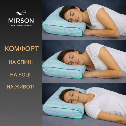 Подушка ортопедична (стружка Memory) №4246 Satin Stripe 30-0014 Mint 58*40*10,5 см - 5