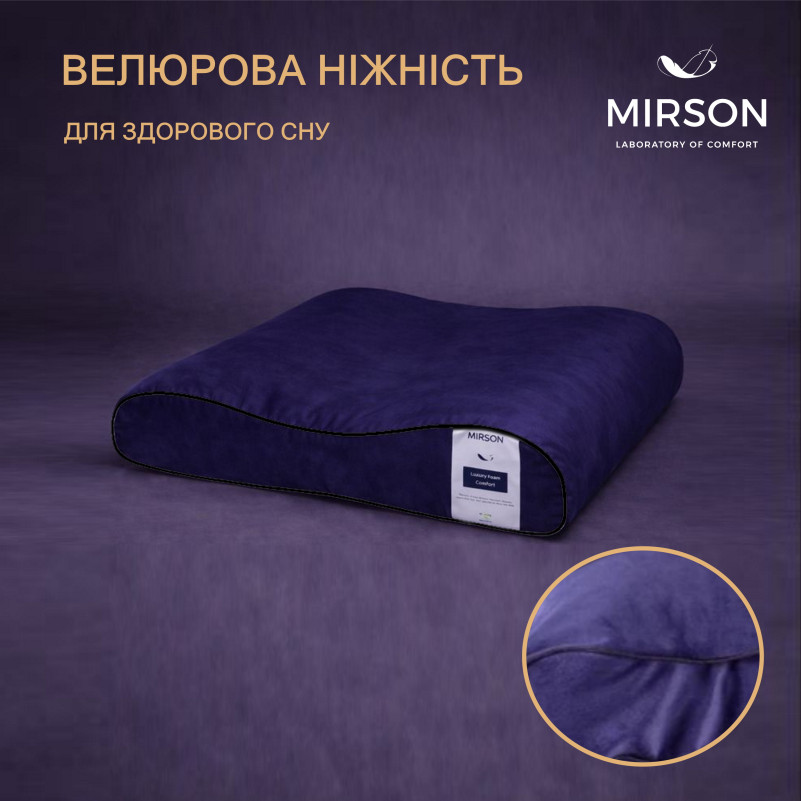 Подушка ортопедическая (стружка Memory) №4278 28-0006 Navy blue Velvet 58*40*10,5 см - 2