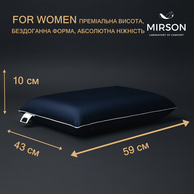 Подушка ортопедическая (стружка Memory) №4037 Delicate satin 4052 Ocean Women 59*43*10 см