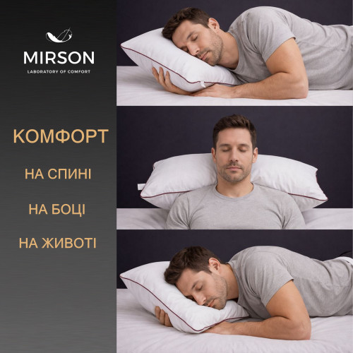 Подушка ортопедична (стружка Memory) №4068 Satin Stripe 30-0001 White MEN 59*43*12 см - 5