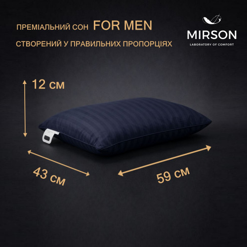 Подушка ортопедическая (стружка Memory) №4085 Satin Stripe 30-0021 Dark Blue MEN 59*43*12 см