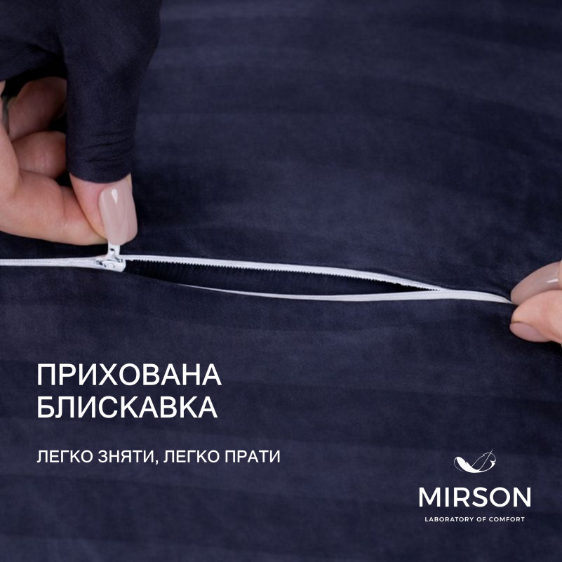 Подушка ортопедическая (стружка Memory) №4085 Satin Stripe 30-0021 Dark Blue MEN 59*43*12 см - 3