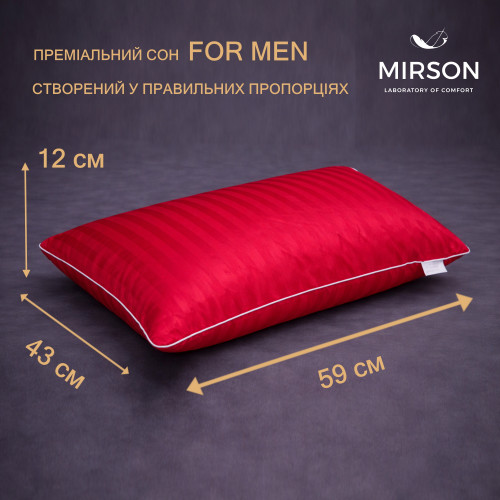 Подушка ортопедическая (стружка Memory) №4082 Satin Stripe 30-0018 Red MEN 59*43*12 см