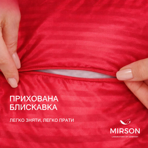 Подушка ортопедична (стружка Memory) №4082 Satin Stripe 30-0018 Red MEN 59*43*12 см - 4
