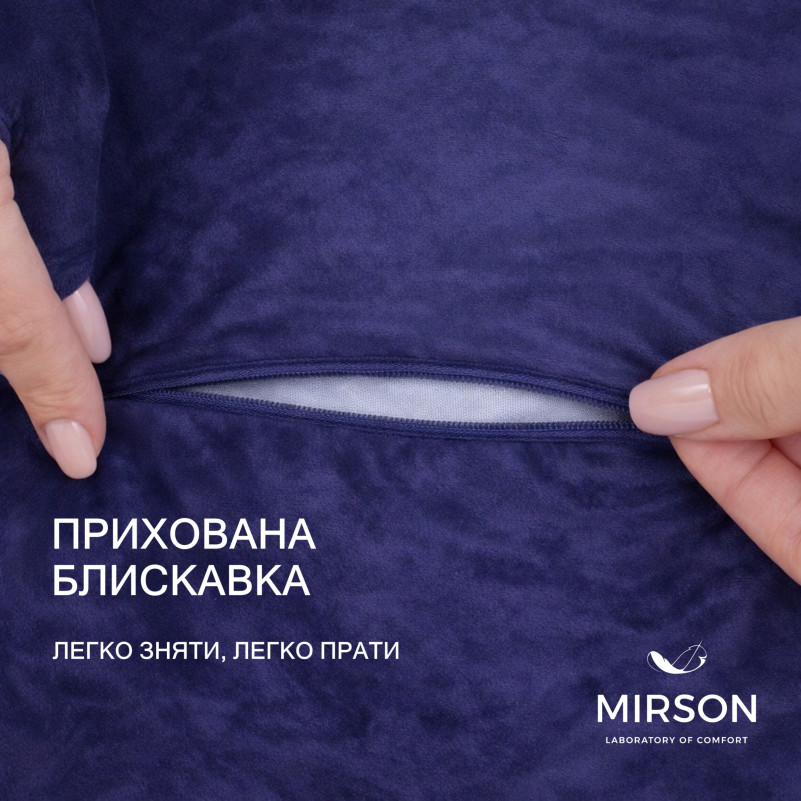 Подушка ортопедическая (стружка Memory) №4110 28-0006 Navy blue Velvet MEN 59*43*12 см - 3