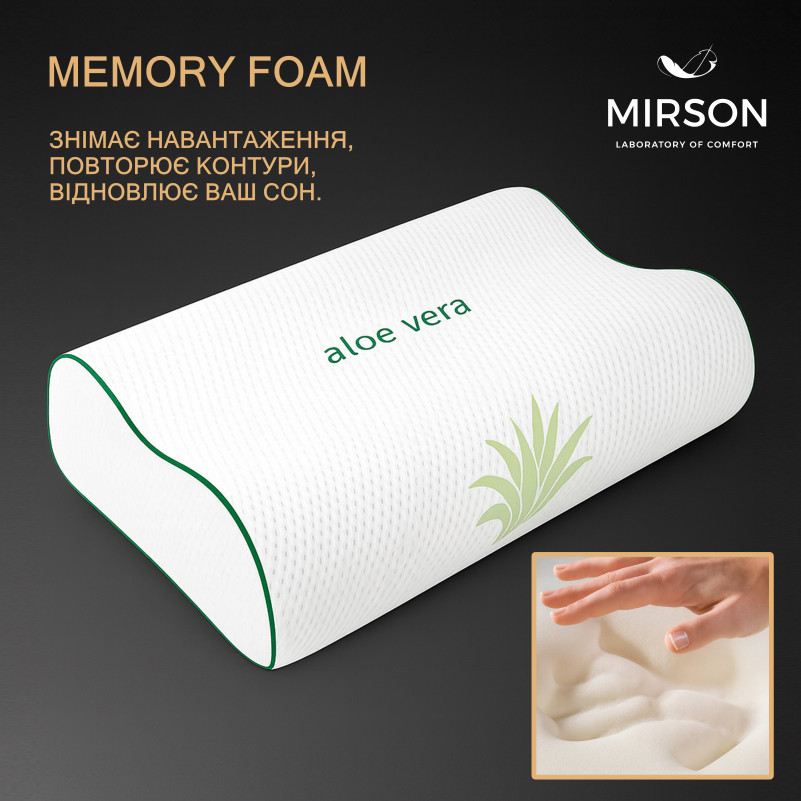 Подушка ортопедична Green nature Dorotea №6017 58*40*10,5 см Memory трикотаж - 2