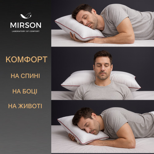 Подушка ортопедична Noble stripe Royal Pearl MEN №6045 59*43*12 см Memory сатин-жакард - 5