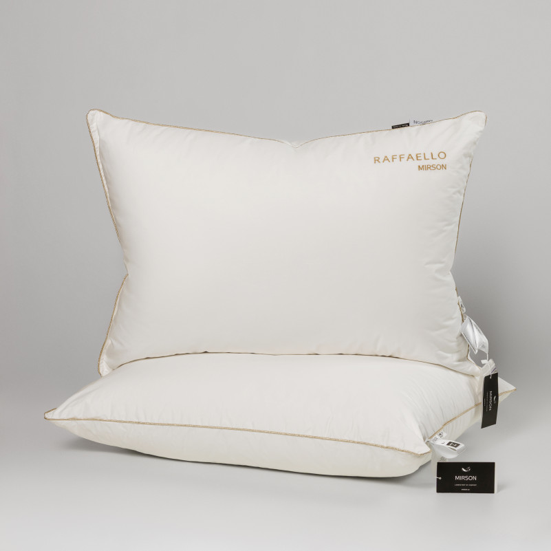 Подушка пуховая Raffaello White №201 90% белый пух Premium / 10% перо тик (средняя) - 7