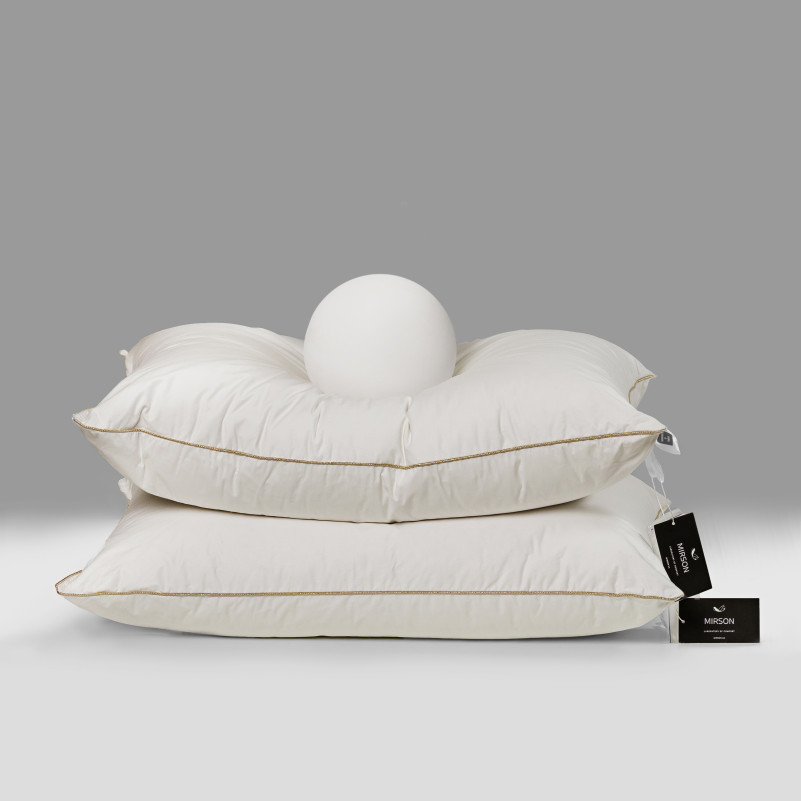 Подушка пуховая Raffaello White №201 90% белый пух Premium / 10% перо тик (средняя) - 8