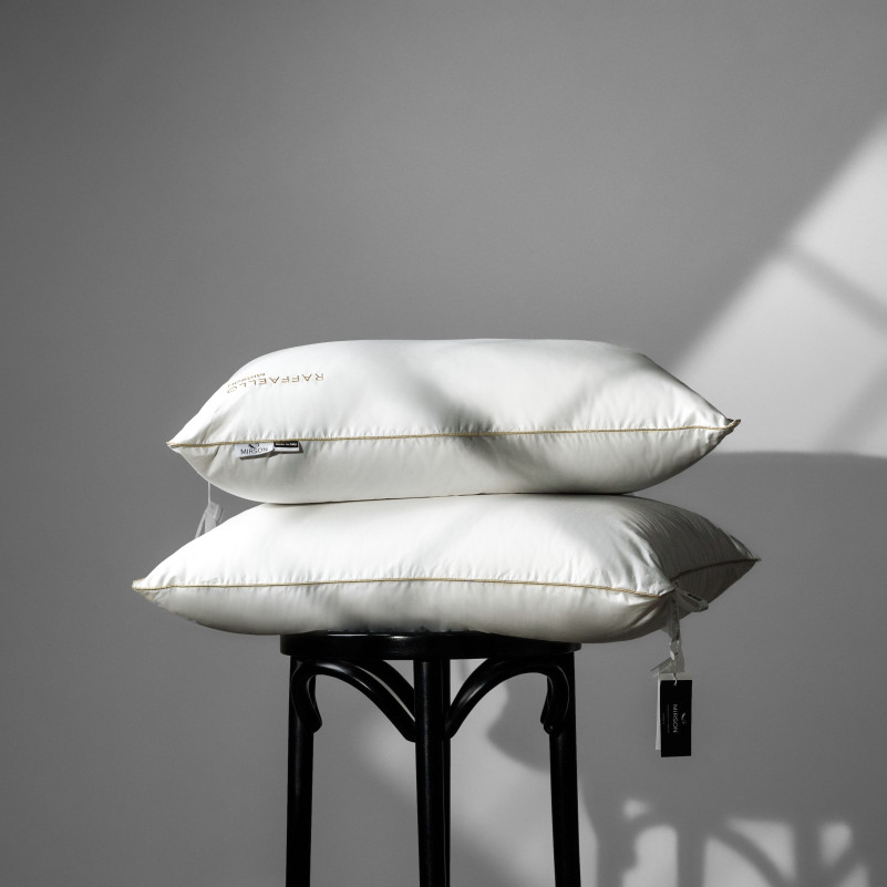 Подушка пуховая Raffaello White №201 90% белый пух Premium / 10% перо тик (средняя) - 9