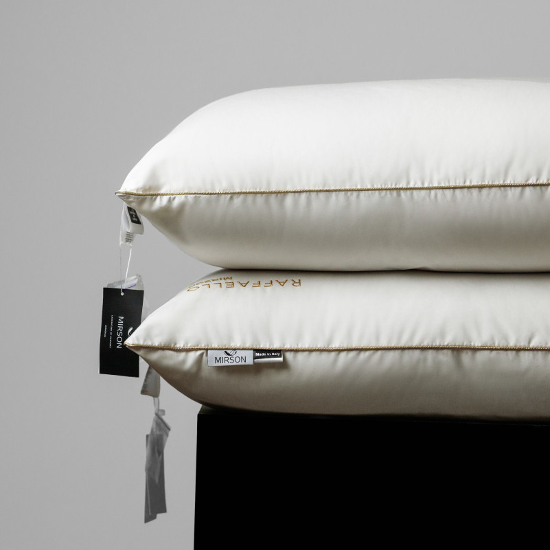 Подушка пуховая Raffaello White №201 90% белый пух Premium / 10% перо тик (средняя) - 10