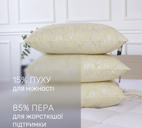 Подушка пухова Extra №2764 15% сірий пух Extra тік - 2