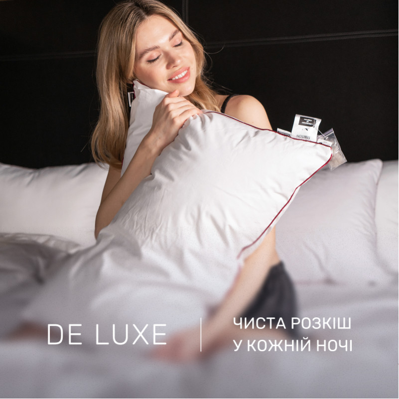 Подушка пуховая DeLuxe Hand Made №900 100% пух Deluxe class тик Standart (низкая) - 1