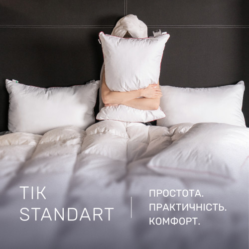 Подушка пуховая DeLuxe Hand Made №902 100% пух Deluxe class тик Standart (упругая) - 3