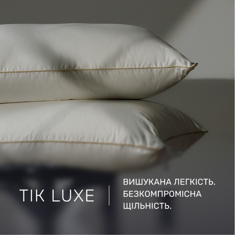 Подушка пуховая DeLuxe White Hand Made №904 100% пух Deluxe class тик Luxe (средняя) - 2