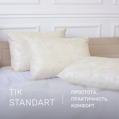 Подушка пухова Екстра 10% сірий пух Extra / 90% перо тік - 3