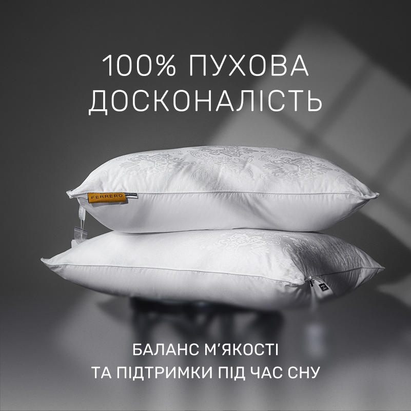 Подушка пуховая 100% пух Premium class №15-02 Ferrero White - 1