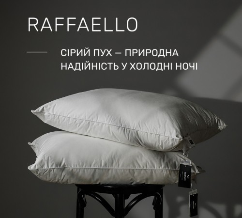 Подушка пуховая Raffaello №101 90% серый пух Standart / 10% перо тик  - 2
