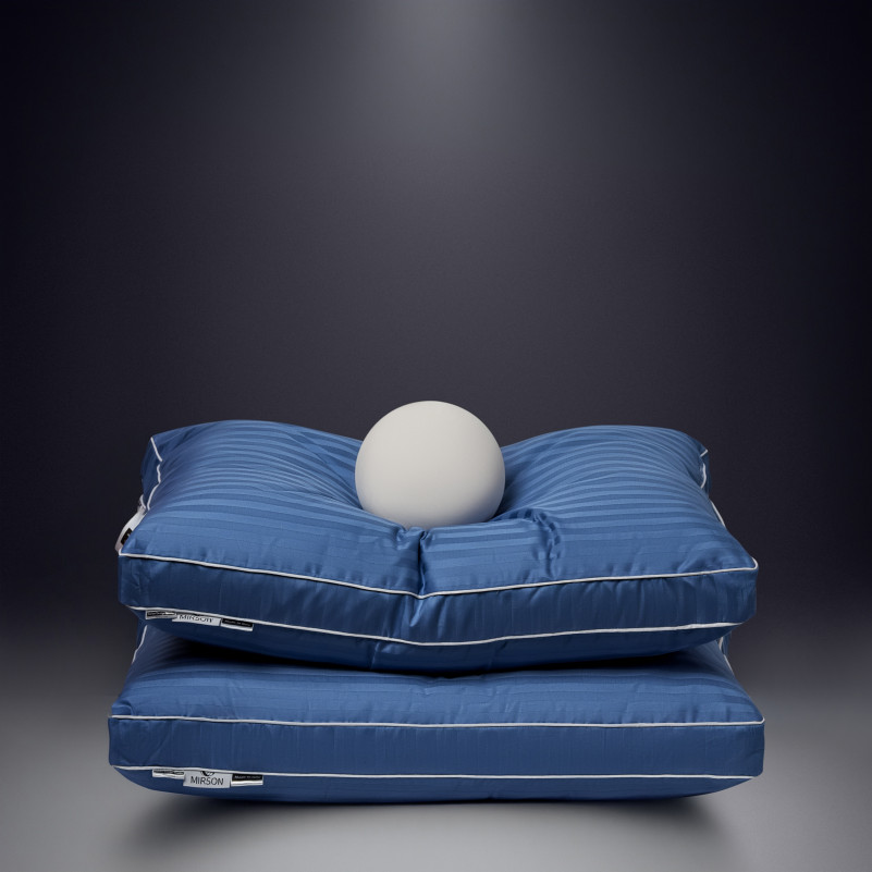 Подушка пуховая Трехкамерная Valentino №203 90% серый пух Premium / 10% перо сатин (средняя) - 6