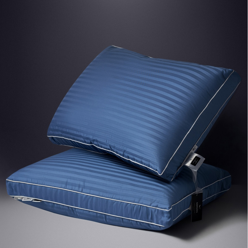 Подушка пуховая Трехкамерная Valentino №203 90% серый пух Premium / 10% перо сатин (средняя)